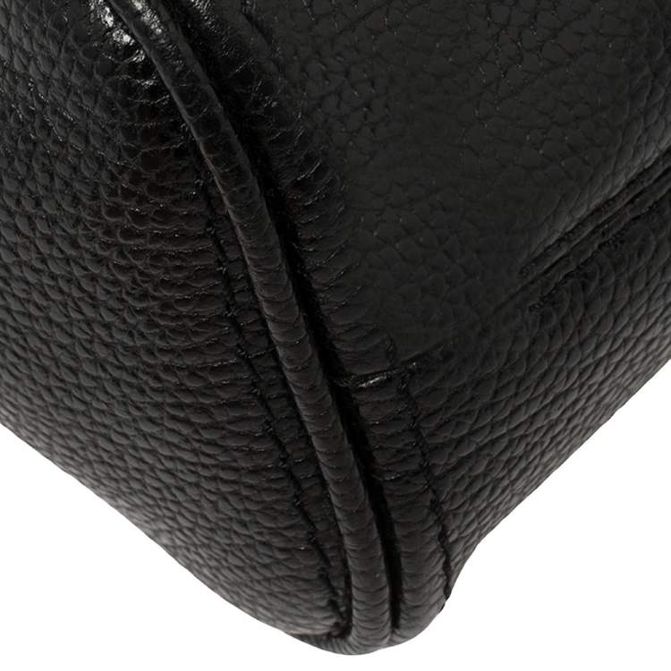 Pre Owned Carolina Herrera Black Leather Minueto Top Handle Bag