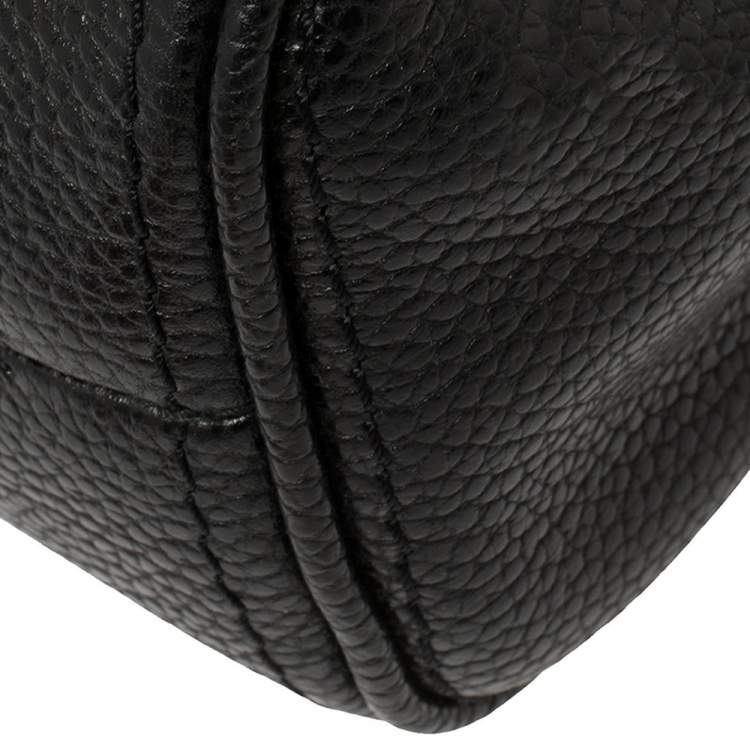 Pre Owned Carolina Herrera Black Leather Minueto Top Handle Bag