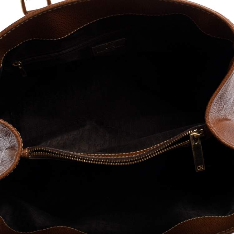 Pre Owned Carolina Herrera Brown Leather Matteo Tote
