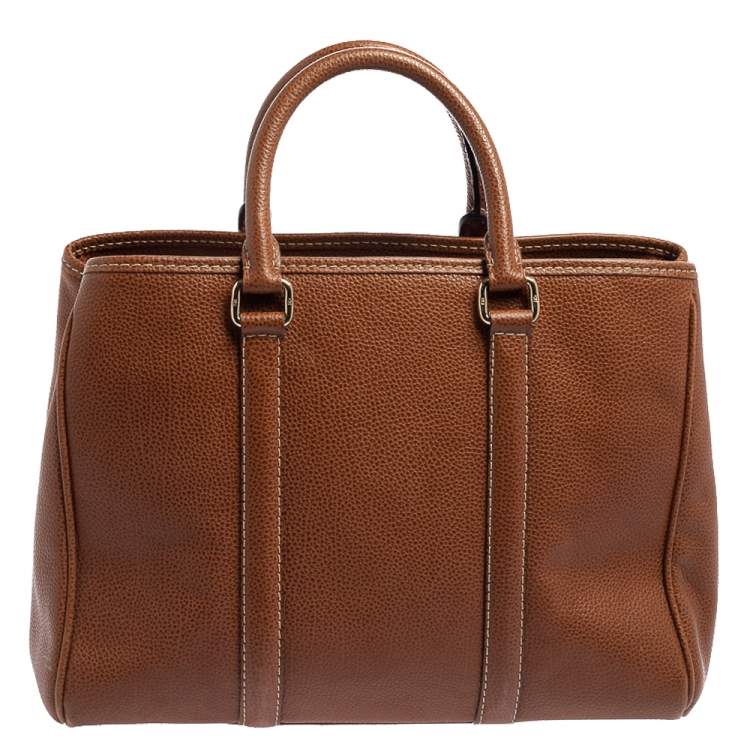 Pre Owned Carolina Herrera Brown Leather Matteo Tote