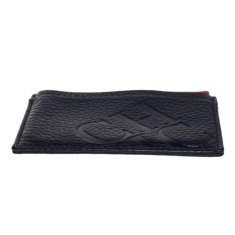 Pre Owned Carolina Herrera Blue/Red Leather Sport Card Holder