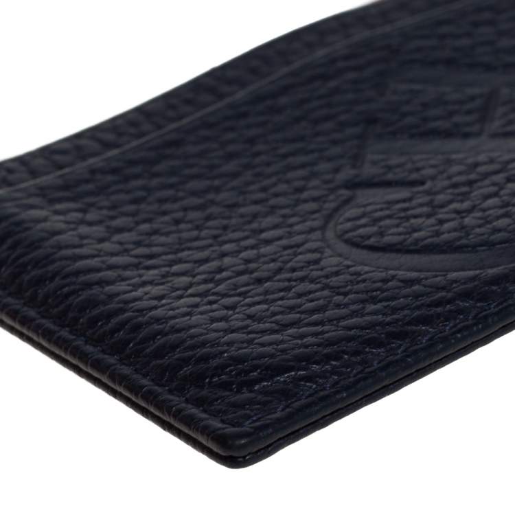 Pre Owned Carolina Herrera Blue/Red Leather Sport Card Holder