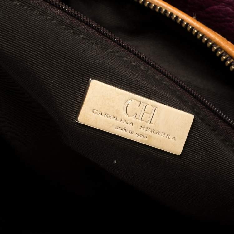 Pre Owned Carolina Herrera Multicolor Monogram Leather and Suede Tassel Hobo