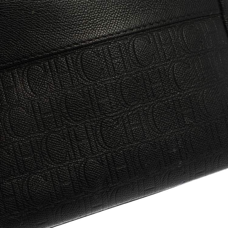 Pre Owned Carolina Herrera Black Leather Minuetto Flap Top Handle Bag