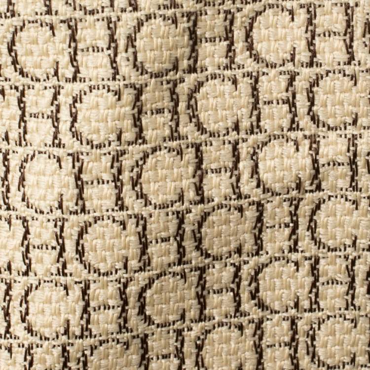 Pre Owned Carolina Herrera Beige Monogram Leather Andy Tote