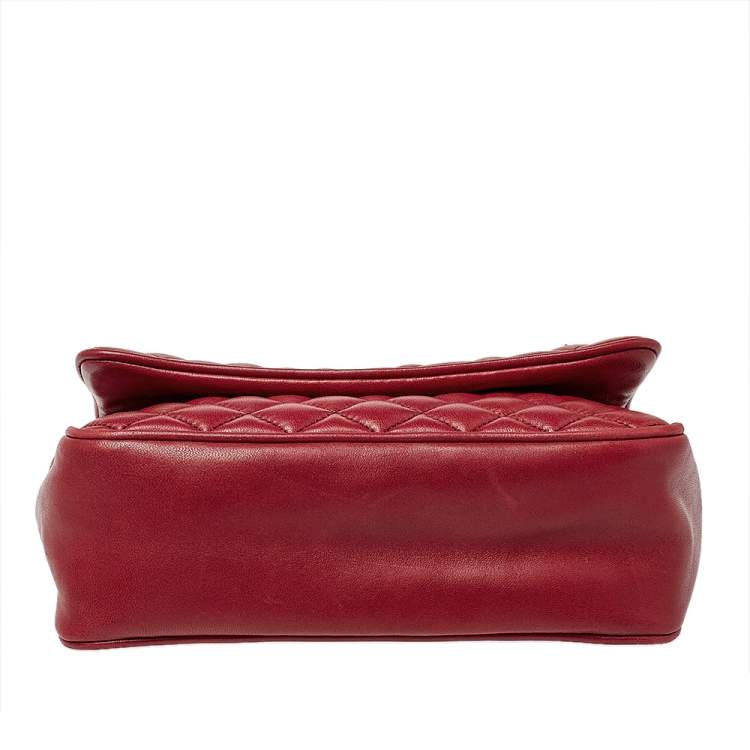 Pre Owned Carolina Herrera Red Quilted Leather Shoulder Bag