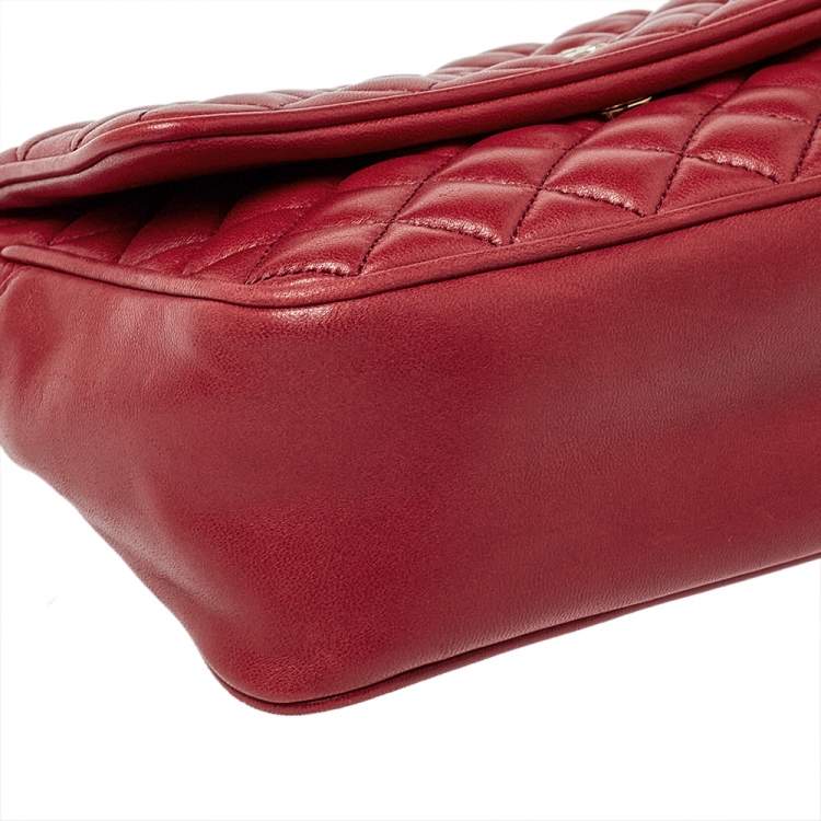 Pre Owned Carolina Herrera Red Quilted Leather Shoulder Bag