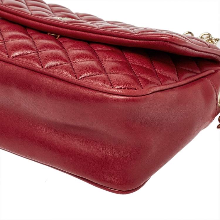 Pre Owned Carolina Herrera Red Quilted Leather Shoulder Bag