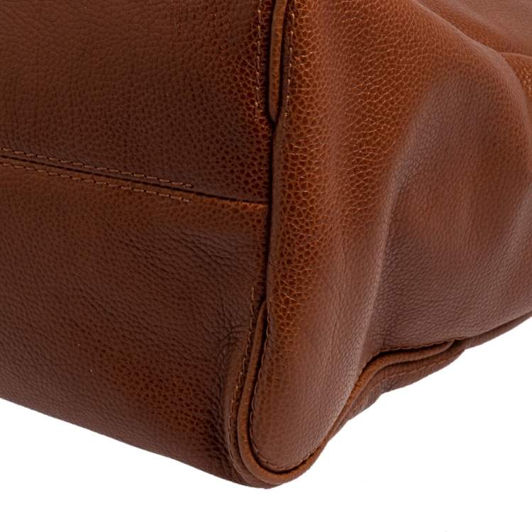 Pre Owned Carolina Herrera Brown Leather Tempo Collection Adagio Tote