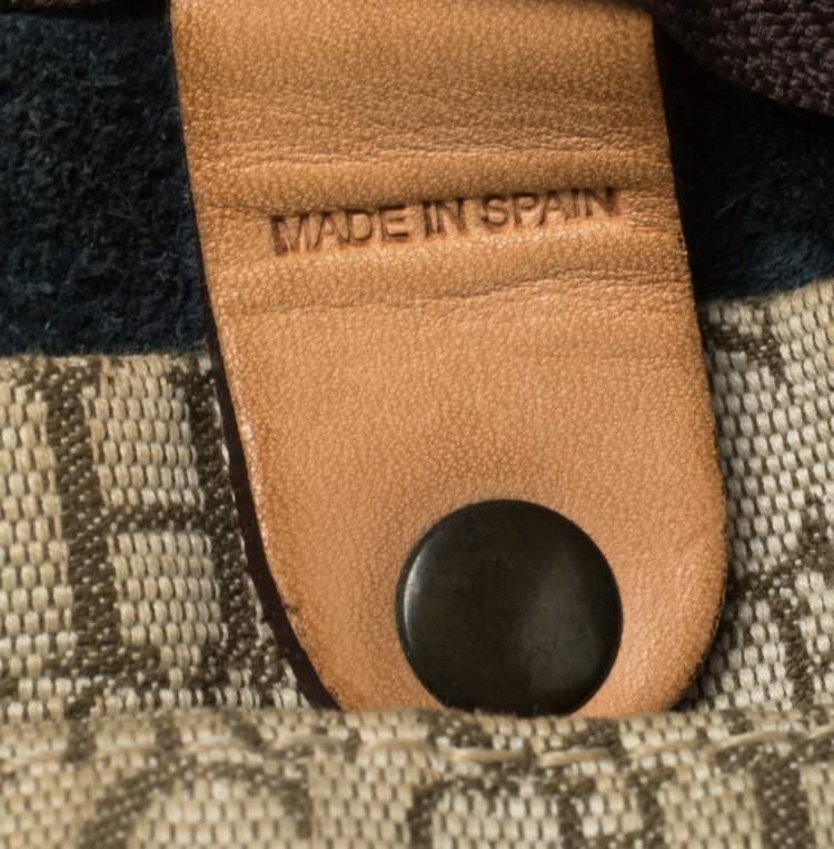 Pre Owned Carolina Herrera Navy Blue Monogram Leather Large Andy Boston Bag