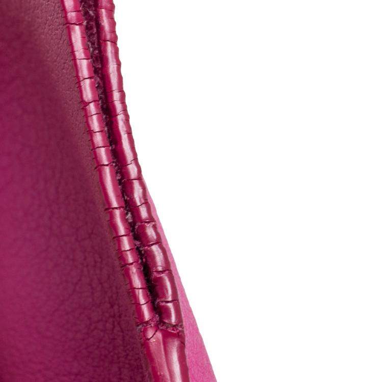 Pre Owned Carolina Herrera Pink Leather Mini Minuetto Top Handle Bag
