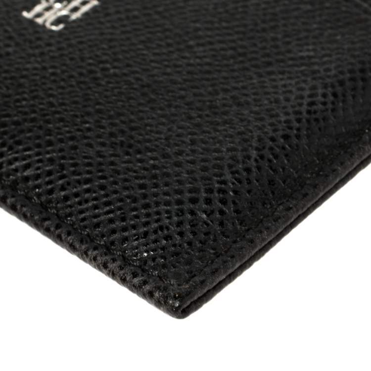Pre Owned Carolina Herrera Black/Red Leather Card Holder