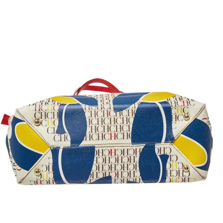 Pre Owned Carolina Herrera Multicolor Monogram Canvas Toucan Editors Tote