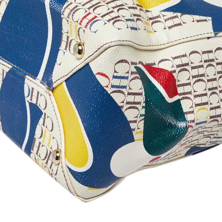 Pre Owned Carolina Herrera Multicolor Monogram Canvas Toucan Editors Tote