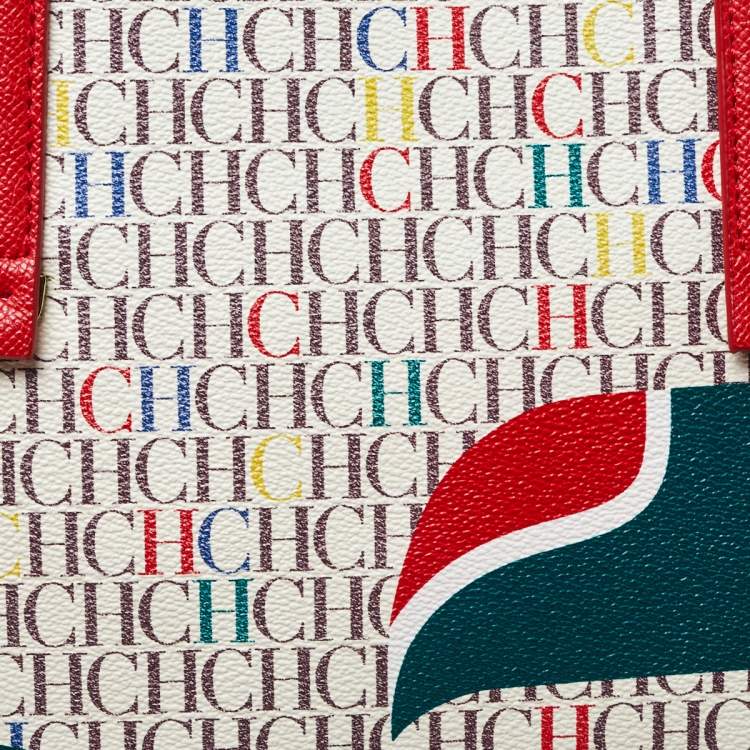 Pre Owned Carolina Herrera Multicolor Monogram Canvas Toucan Editors Tote