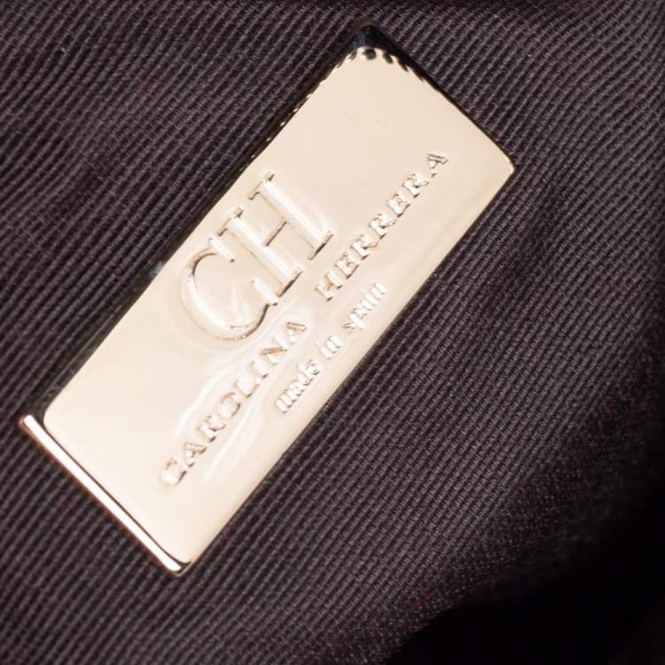 Pre Owned Carolina Herrera Purple Monogram Leather Mini Andy Crossbody Bag