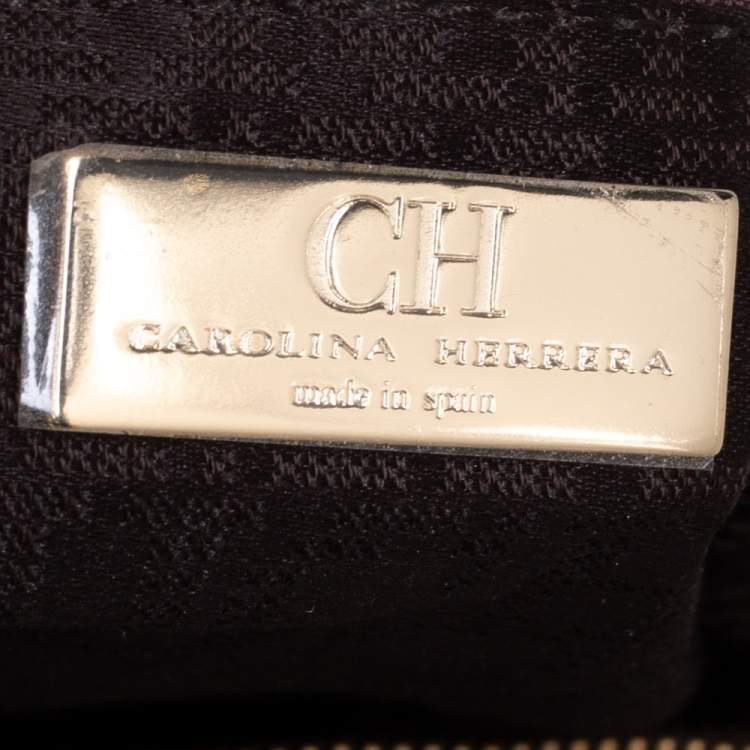 Pre Owned Carolina Herrera Green Leather Andy Tote