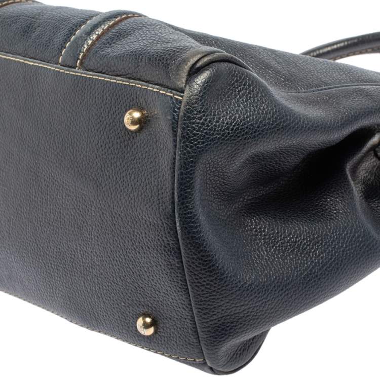 Pre Owned Carolina Herrera Blue Leather Andy Tote