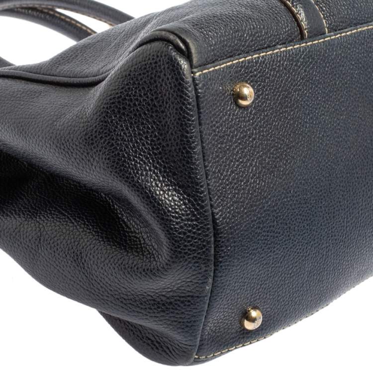 Pre Owned Carolina Herrera Blue Leather Andy Tote