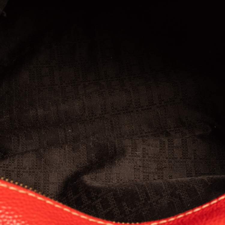 Pre Owned Carolina Herrera Red Leather Andy Boston Bag