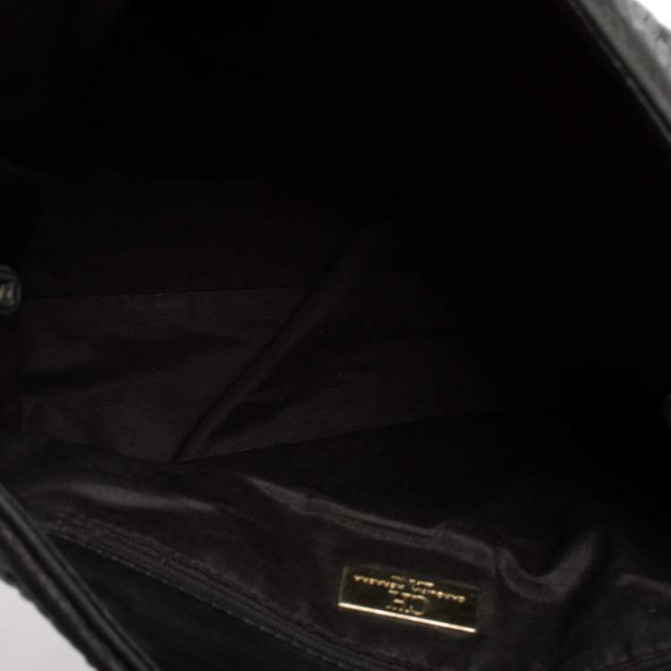 Pre Owned Carolina Herrera Monogram Embossed and Quilted Leather Tote 