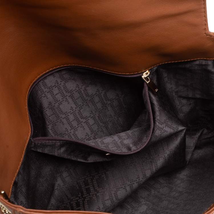 Pre Owned Carolina Herrera Brown Leather Chain Shoulder Bag