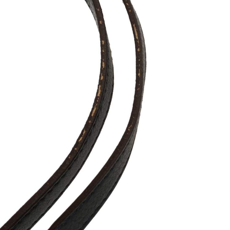 Pre Owned Carolina Herrera Navy Blue Monogram Embossed Leather Chain Shoulder Bag