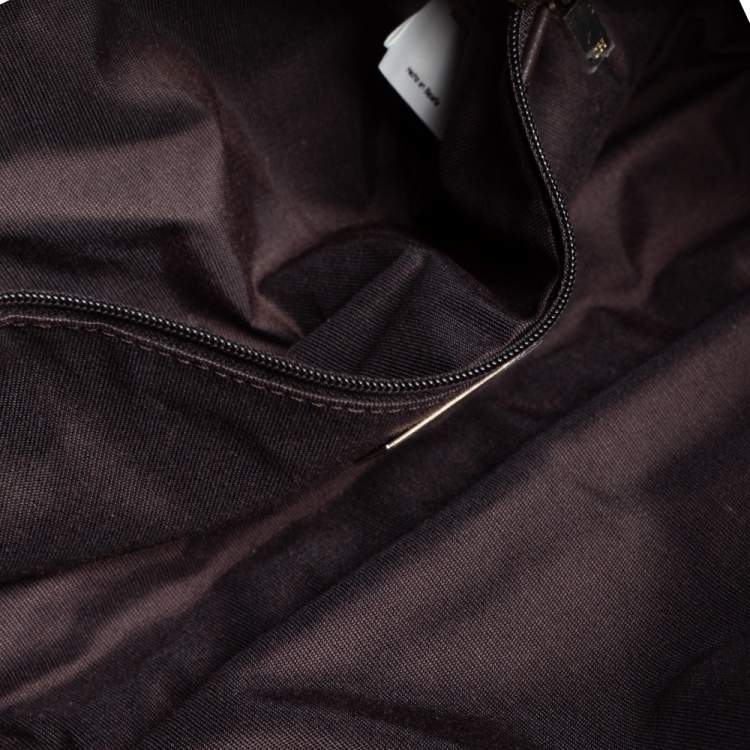 Pre Owned Carolina Herrera Dark Brown Quilted Nylon Chain Shoulder Bag