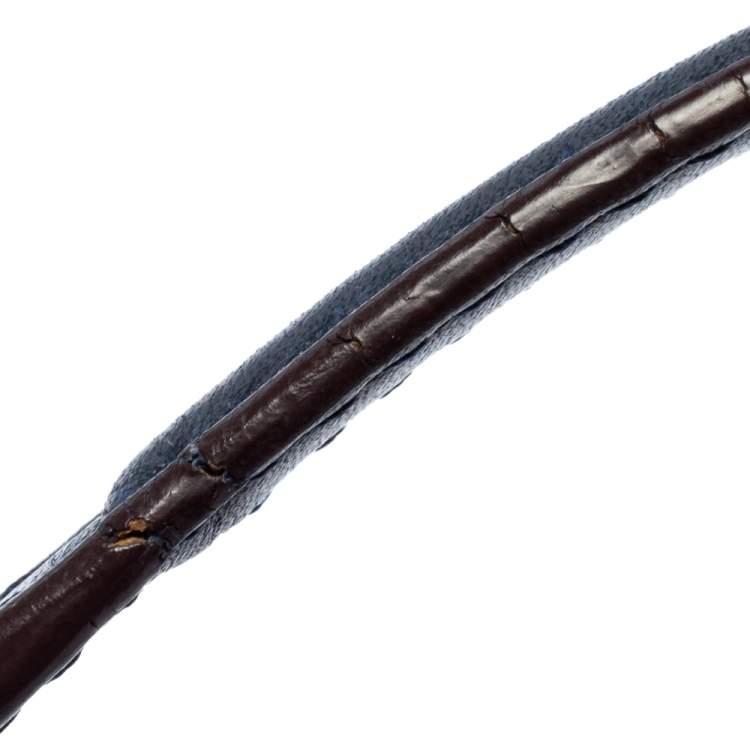 Pre Owned Carolina Herrera Blue Leather New Baltazar Flap Shoulder Bag