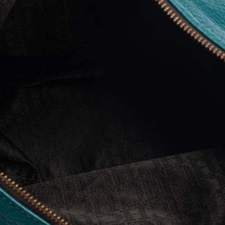 Pre Owned Carolina Herrera Green Leather Zip Hobo