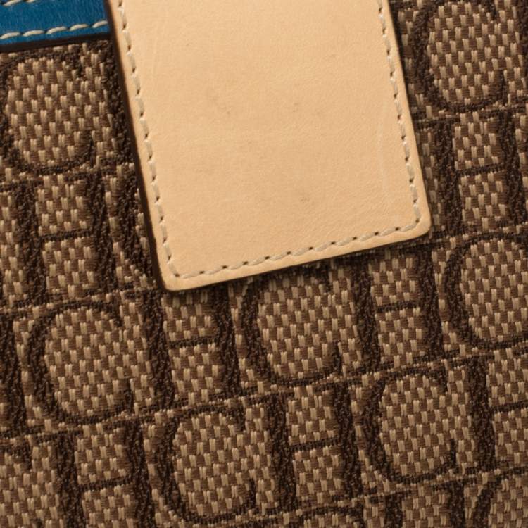 Pre Owned Carolina Herrera Multicolor Monogram Canvas and Leather Continental Wallet