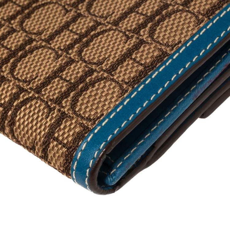 Pre Owned Carolina Herrera Multicolor Monogram Canvas and Leather Continental Wallet