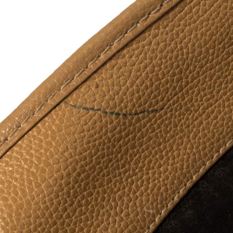 Pre Owned Carolina Herrera Tan Grained Leather Matteo Tote