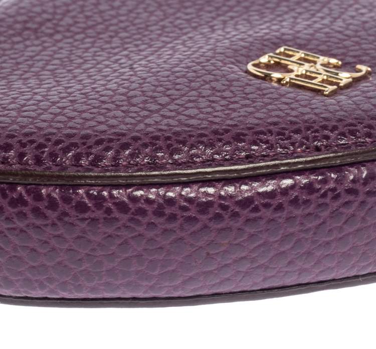 Pre Owned Carolina Herrera Purple Leather Coin Purse