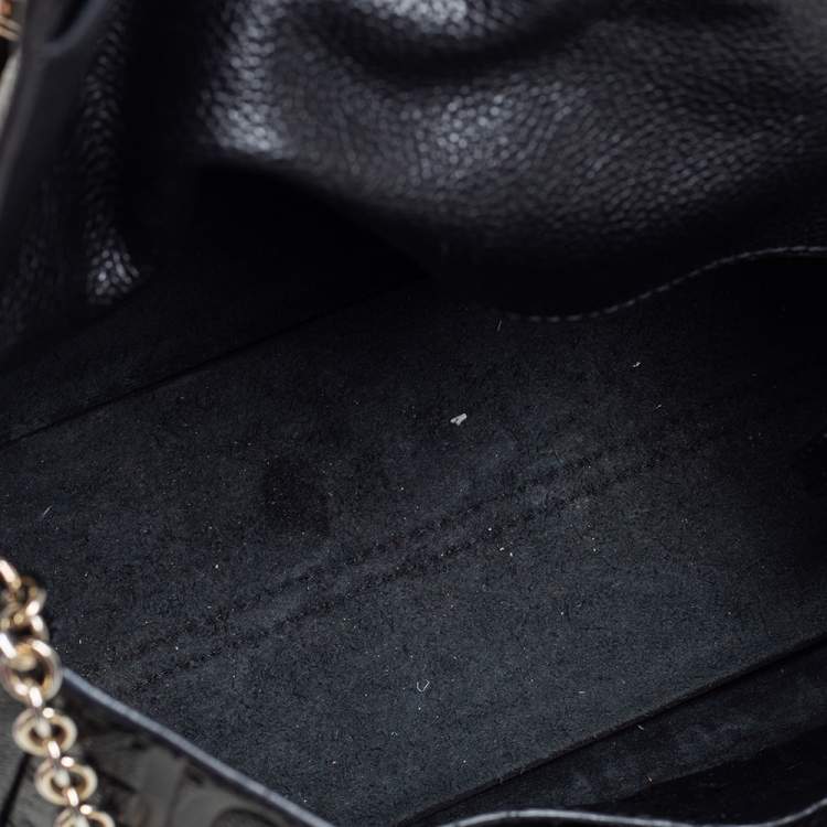 Pre Owned Carolina Herrera Black Leather  Minuetto Top Handle Bag