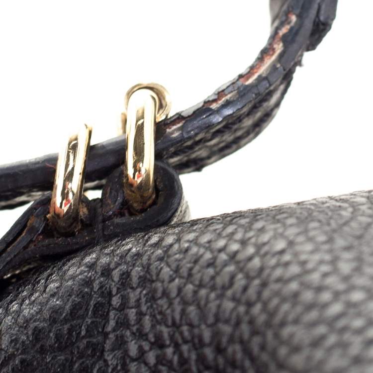 Pre Owned Carolina Herrera Black Leather  Minuetto Top Handle Bag