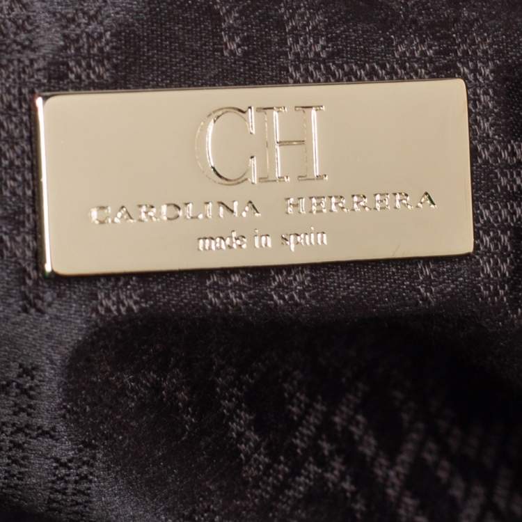 Pre Owned Carolina Herrera Purple Leather Large Matteo Tote