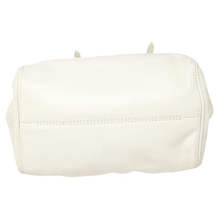 Pre Owned Carolina Herrera White Leather Tempo Collection Adagio Tote