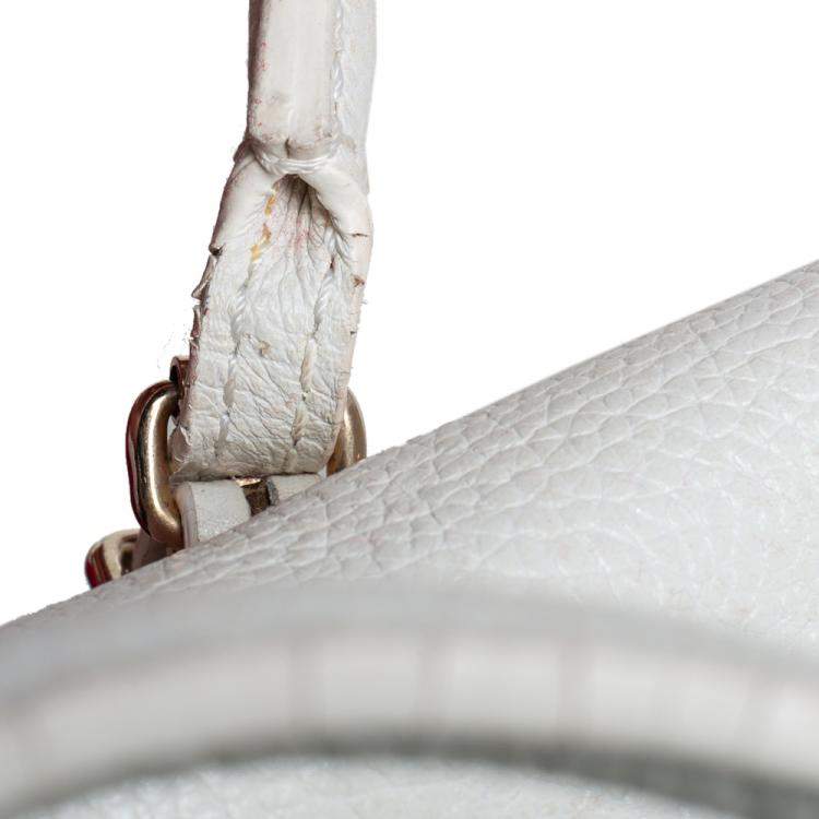 Pre Owned Carolina Herrera White Leather Tempo Collection Adagio Tote