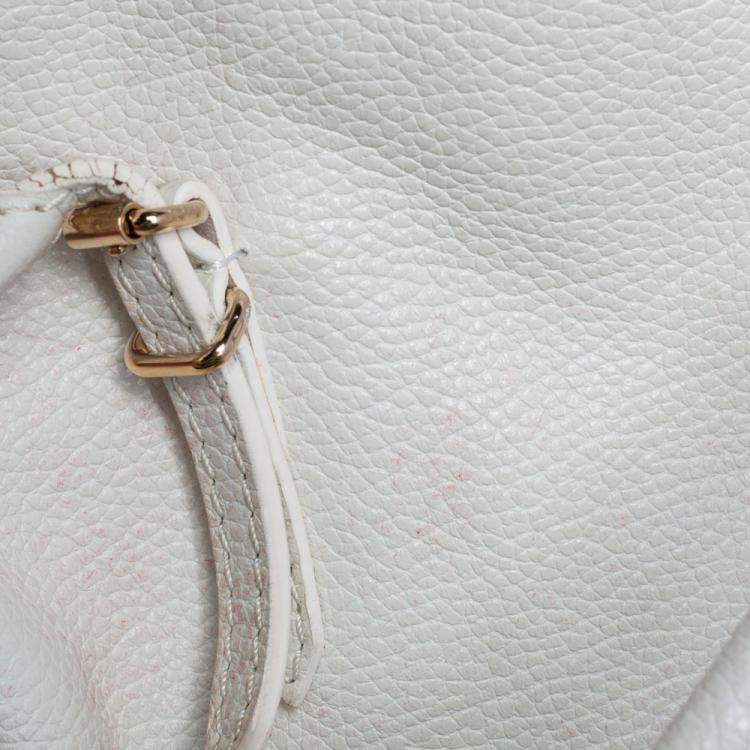 Pre Owned Carolina Herrera White Leather Tempo Collection Adagio Tote