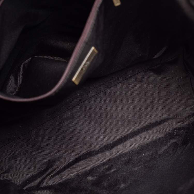 Pre Owned Carolina Herrera Beige/Dark Brown Monorgam Fabric and Leather Open Tote