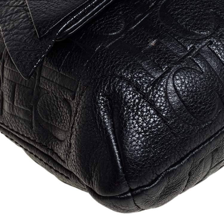 Pre Owned Carolina Herrera Black Leather Audrey Shoulder Bag