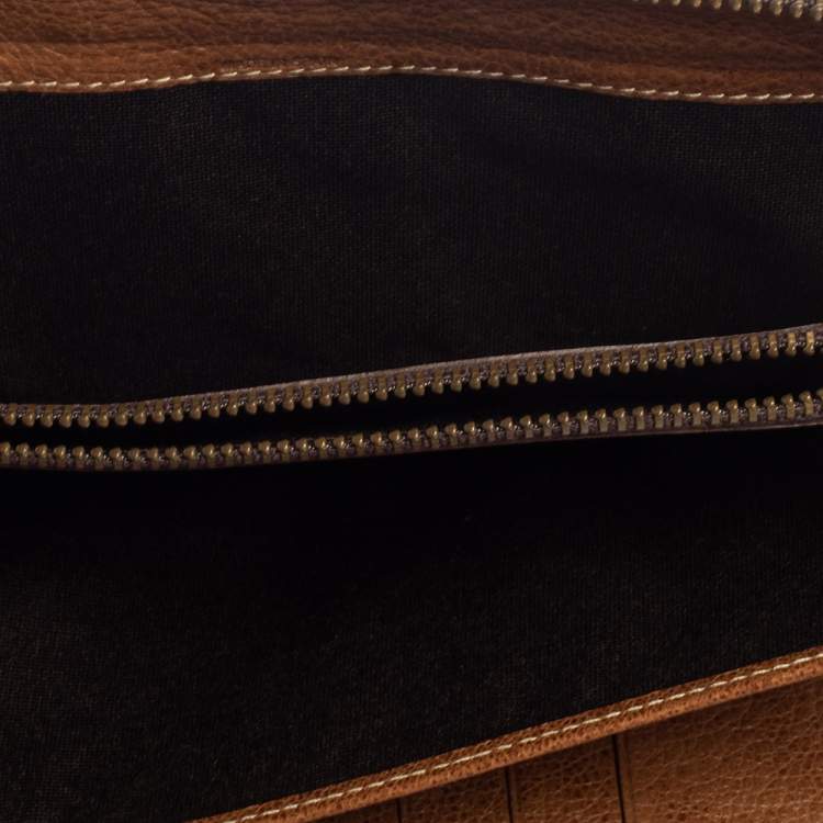 Pre Owned Carolina Herrera Brown Leather Zip Around Wallets