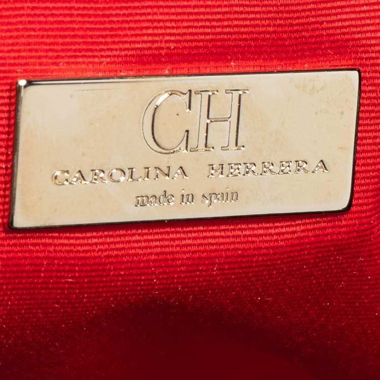 Pre Owned Carolina Herrera Black Grained Leather Matteo Tote