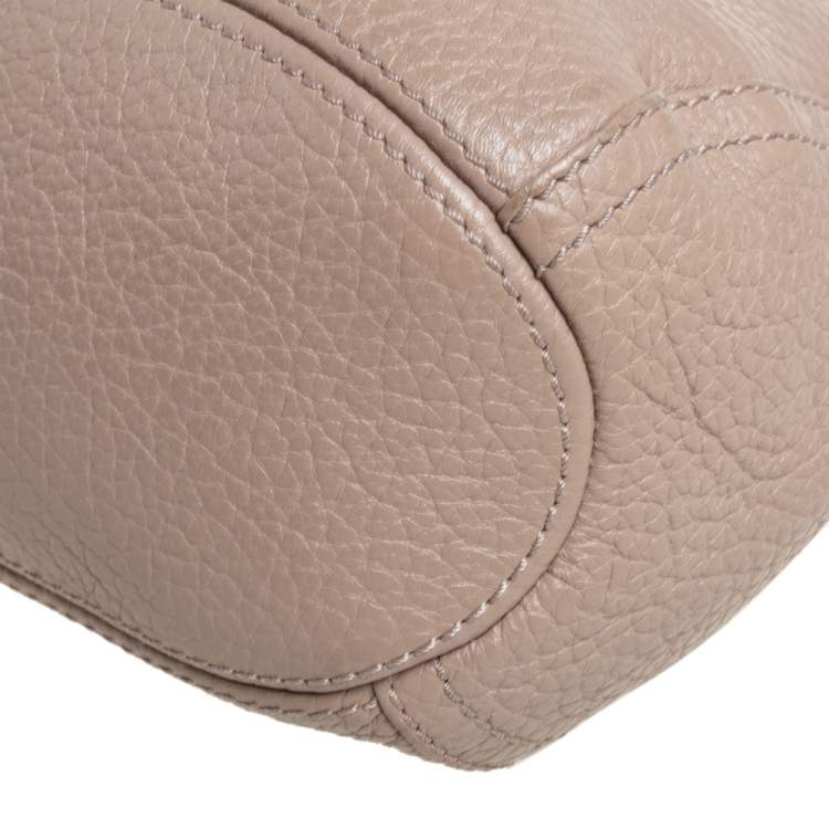 Pre Owned Carolina Herrera Beige Leather Chain Tassel Shoulder Bag