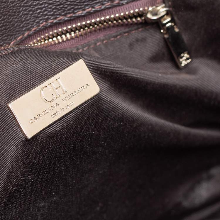 Pre Owned Carolina Herrera Multicolor Coated Canvas and Leather Front Pocket Tote