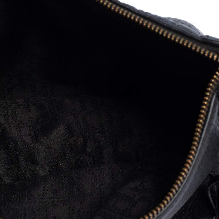 Pre Owned Carolina Herrera Black Leather Chain Tassel Shoulder Bag