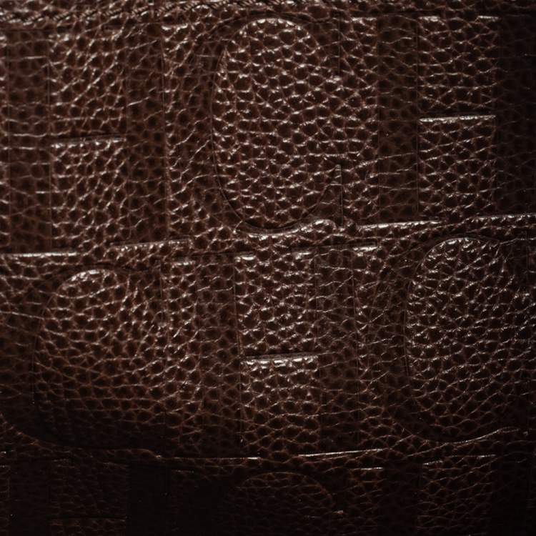 Pre Owned Carolina Herrera Brown Leather Tempo Collection Adagio Tote