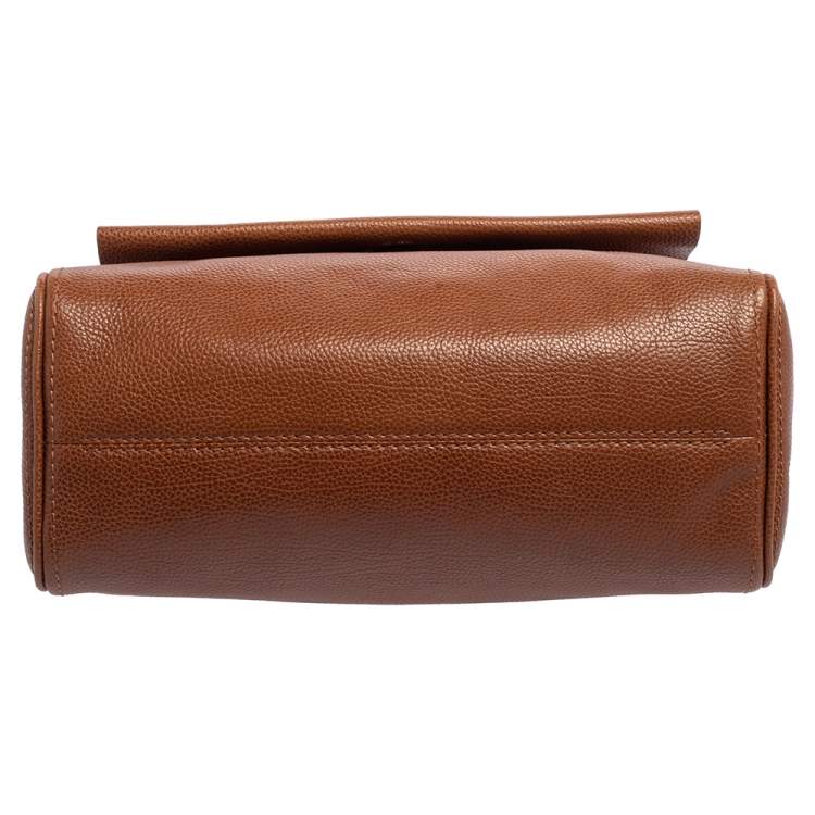 مملوكة مسبقًا Carolina Herrera Brown Leather Minuetto Top Handle Bag