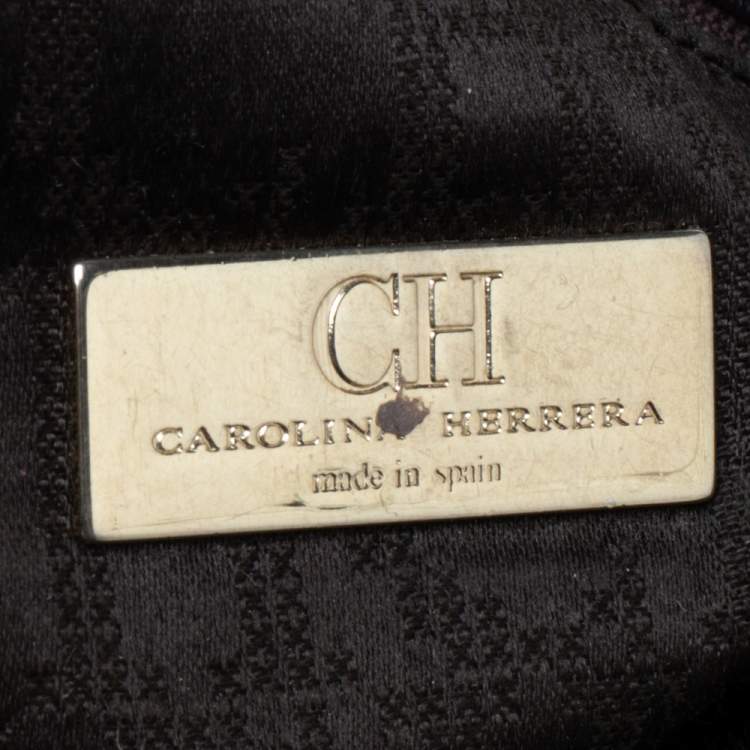 Pre Owned Carolina Herrera Brown Quilted Leather Tote